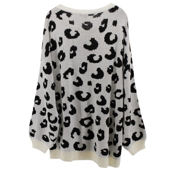NEW Andree by Unit Leopard Print Woolblend Comfy Oversized Sweater Size 1X - Picture 5 of 9
